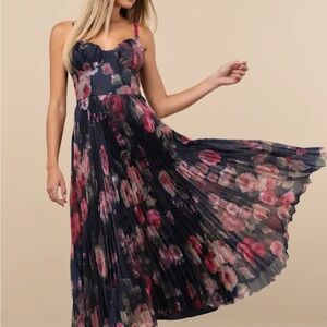 NEW LULU’s Floral Corset Top Dress